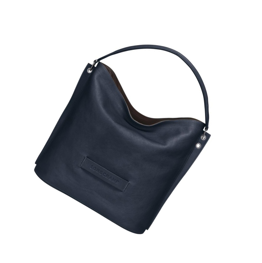 Longchamp 3D Schultertaschen Damen Blau | DE-PZB3247