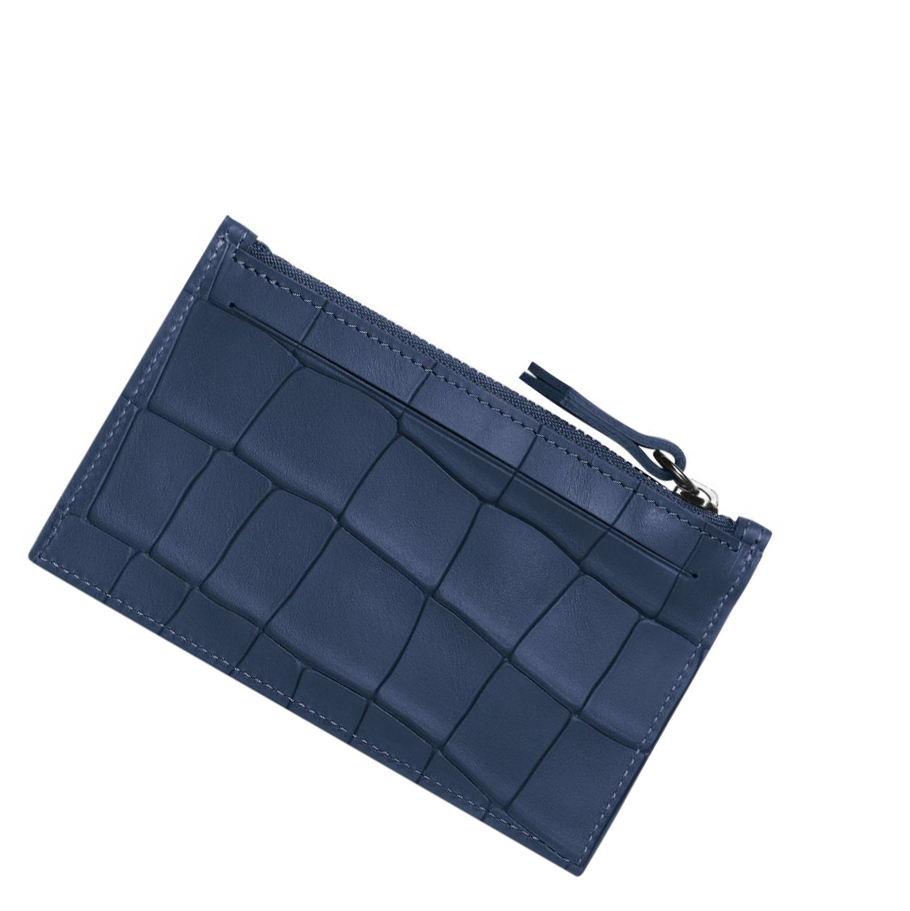 Longchamp Croco Block Münzgeldbörsen Damen Navy | DE-BRC3240