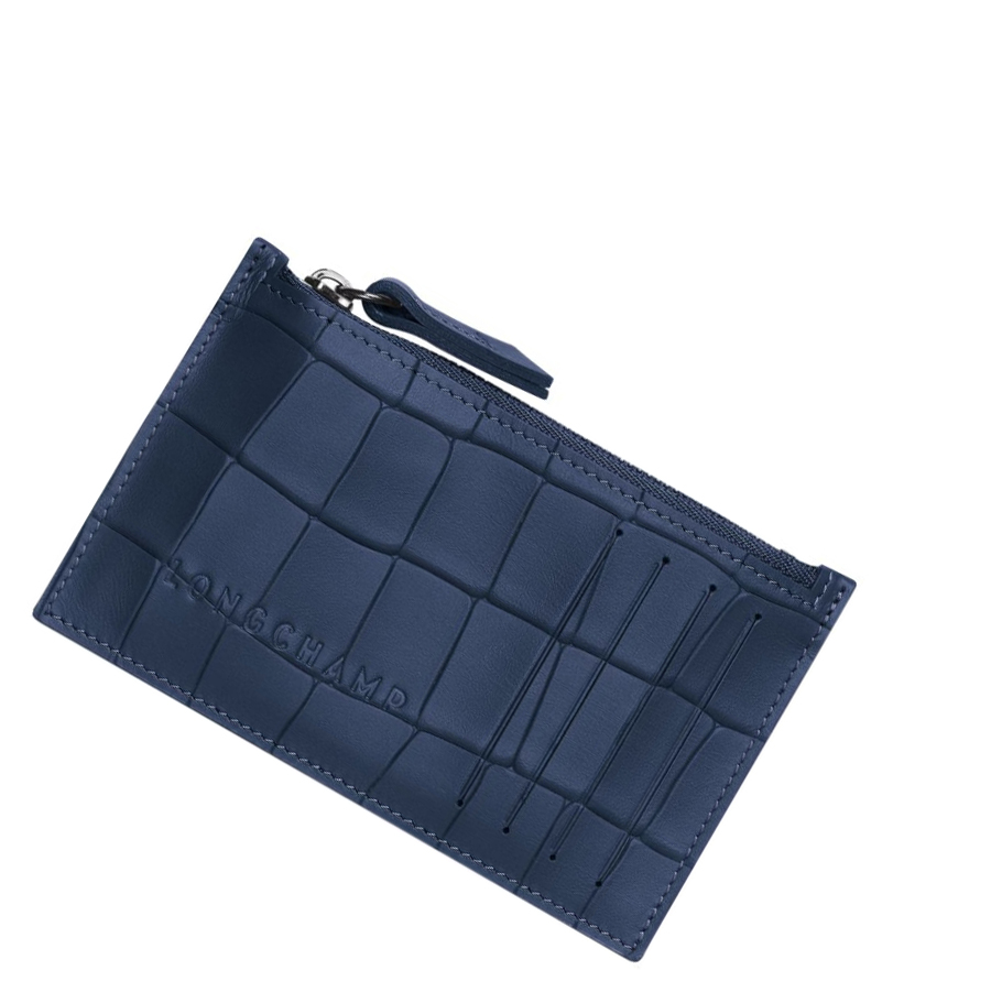 Longchamp Croco Block Münzgeldbörsen Damen Navy | DE-BRC3240