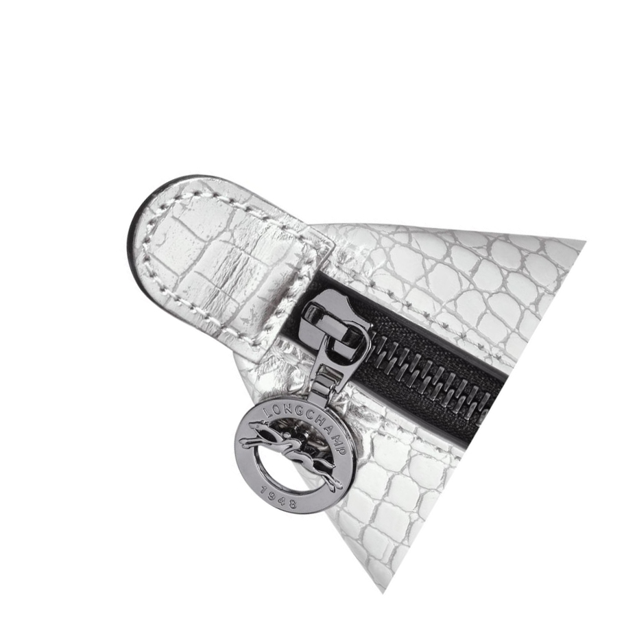 Longchamp Le Pliage Cuir Croco XS Handtasche Damen Silber | DE-SLC2038