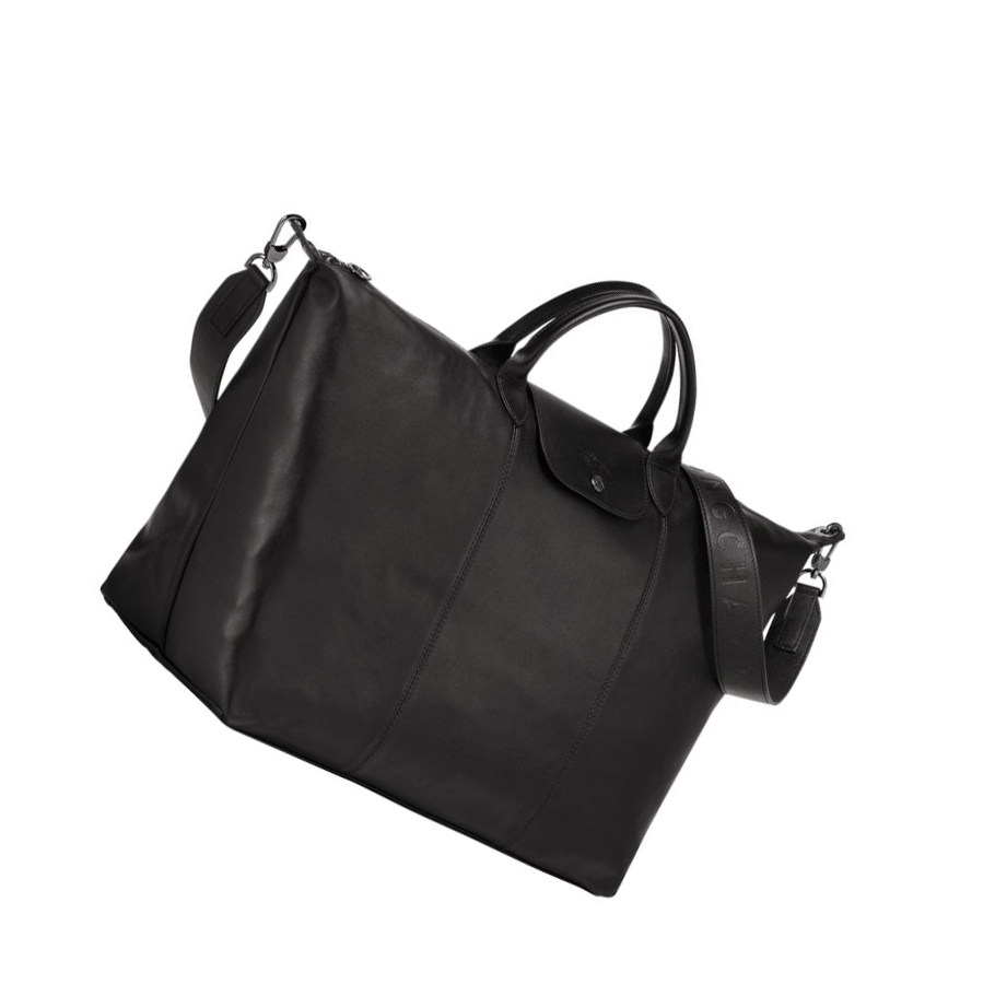 Longchamp Le Pliage Cuir L Reisetaschen Herren Schwarz | DE-ZFH9053