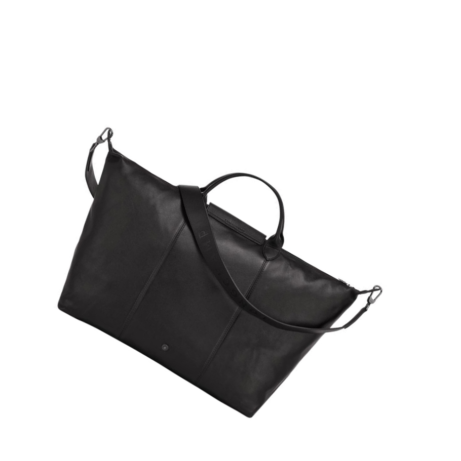 Longchamp Le Pliage Cuir L Reisetaschen Herren Schwarz | DE-ZFH9053