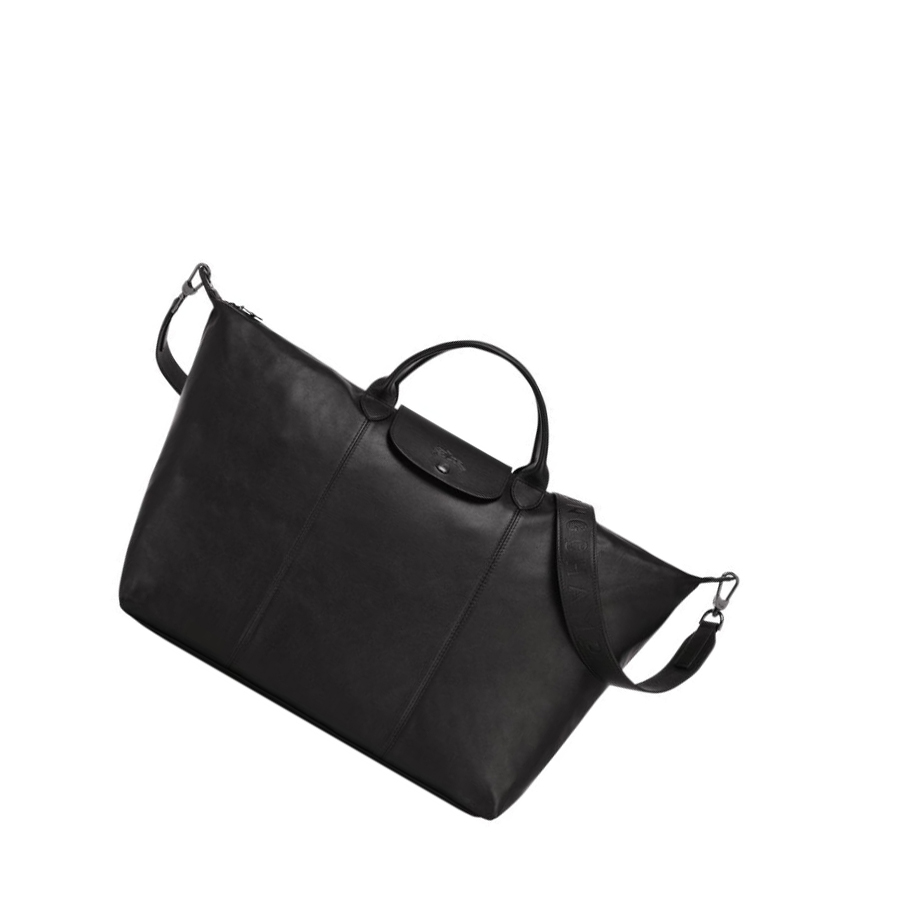 Longchamp Le Pliage Cuir L Reisetaschen Herren Schwarz | DE-ZFH9053