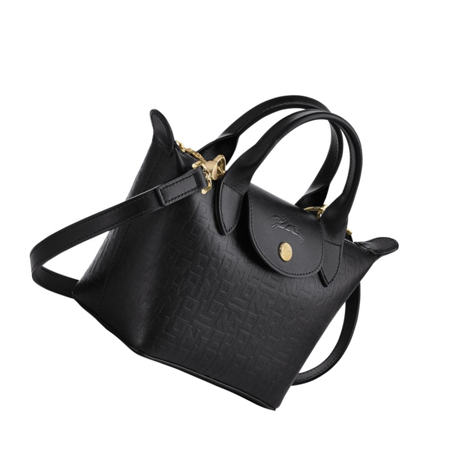 Longchamp Le Pliage Cuir Lgp XS Handtasche Damen Schwarz | DE-AKU9760