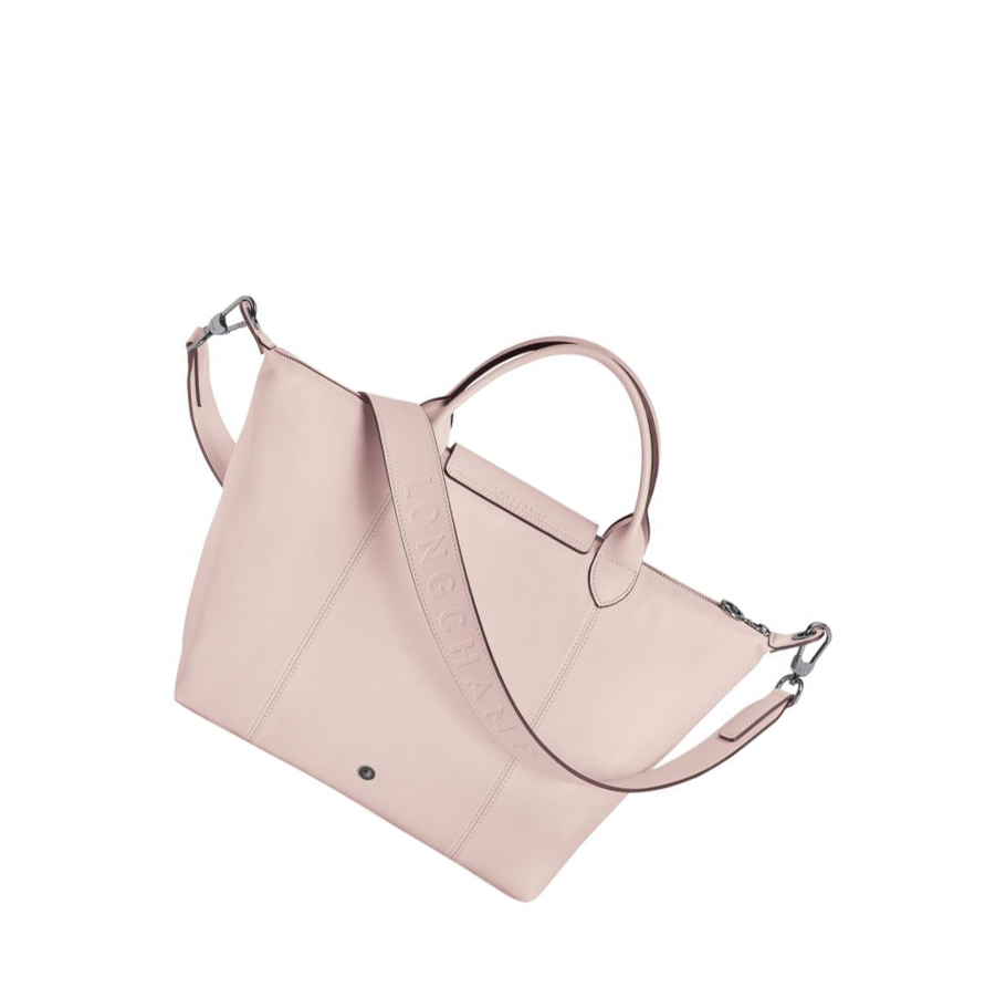 Longchamp Le Pliage Cuir M Handtasche Damen Rosa | DE-OWQ6105