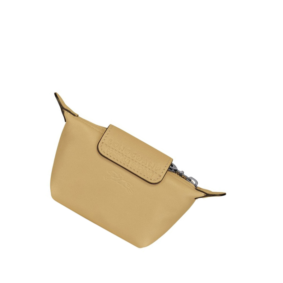 Longchamp Le Pliage Cuir Münzgeldbörsen Damen Beige | DE-LGY4893