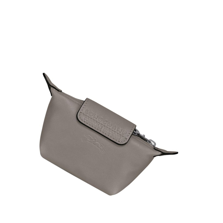 Longchamp Le Pliage Cuir Münzgeldbörsen Damen Grau | DE-PGQ2978