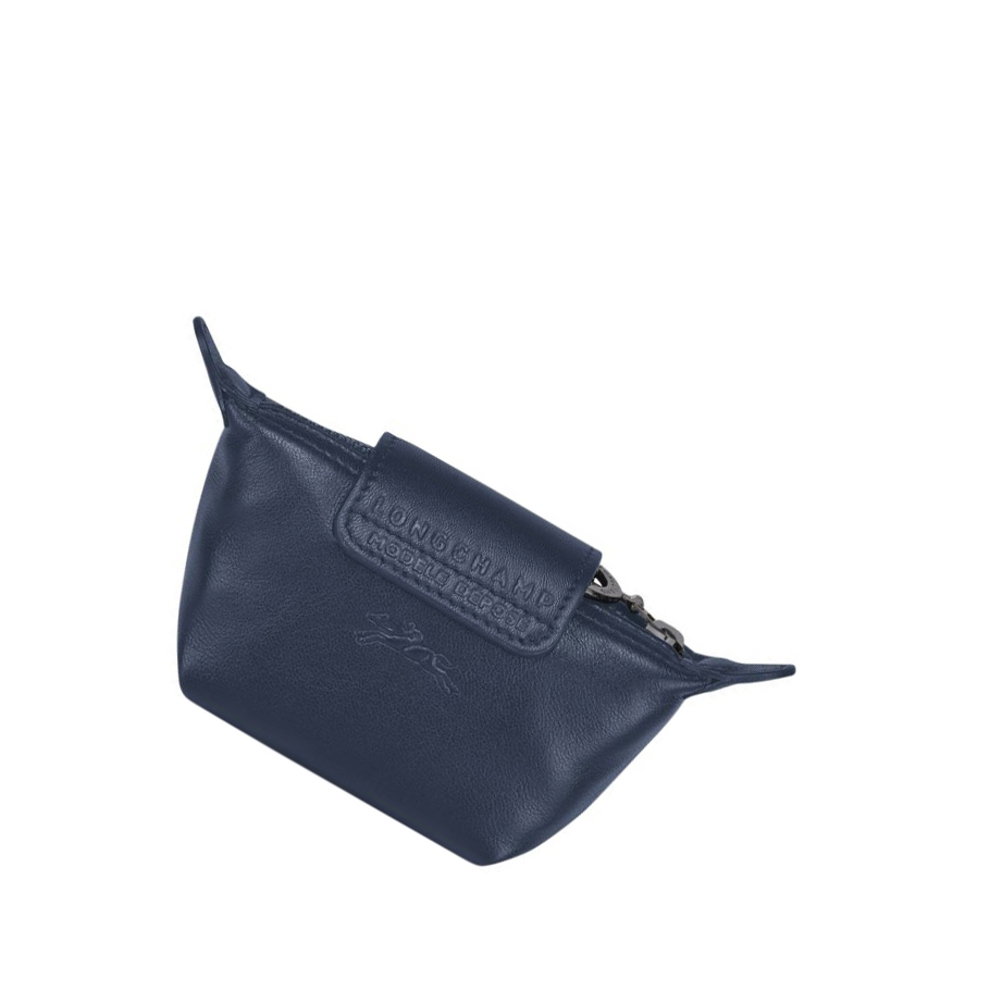 Longchamp Le Pliage Cuir Münzgeldbörsen Damen Navy | DE-SWO5638