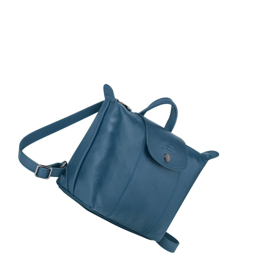 Longchamp Le Pliage Cuir Rucksäcke Damen Blau | DE-KYC5106