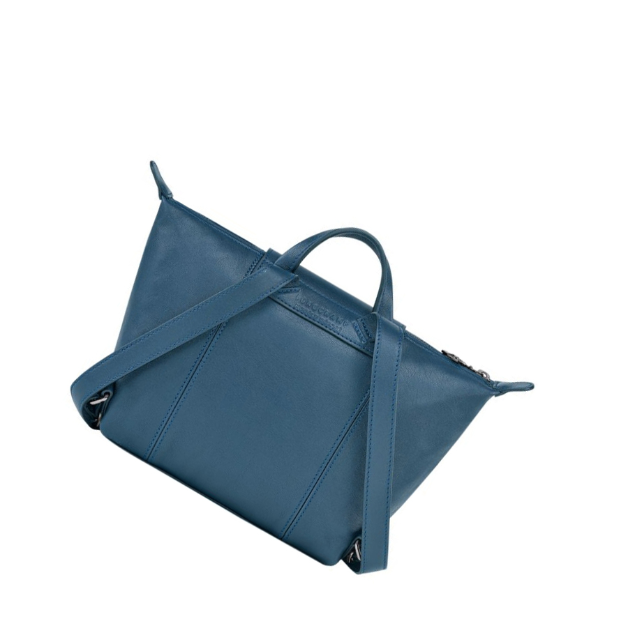 Longchamp Le Pliage Cuir Rucksäcke Damen Blau | DE-KYC5106