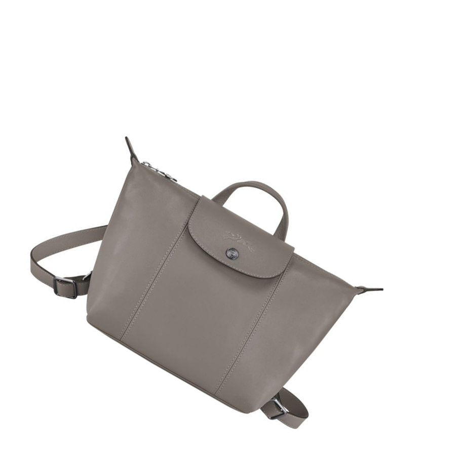 Longchamp Le Pliage Cuir Rucksäcke Damen Grau | DE-VXK0254