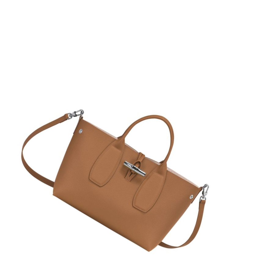 Longchamp Roseau M Handtasche Damen Beige | DE-ANT7865