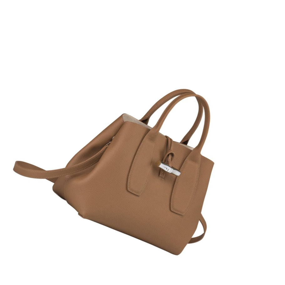 Longchamp Roseau M Handtasche Damen Beige | DE-ANT7865