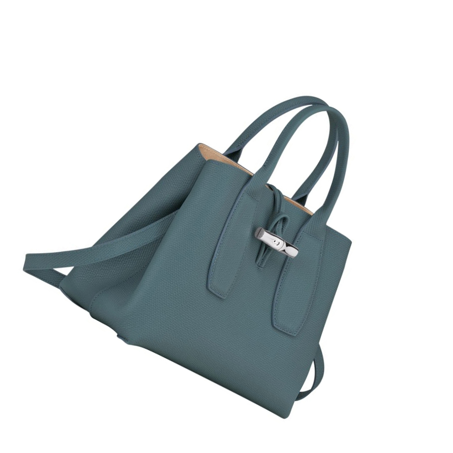 Longchamp Roseau M Handtasche Damen Blau | DE-CAJ9075