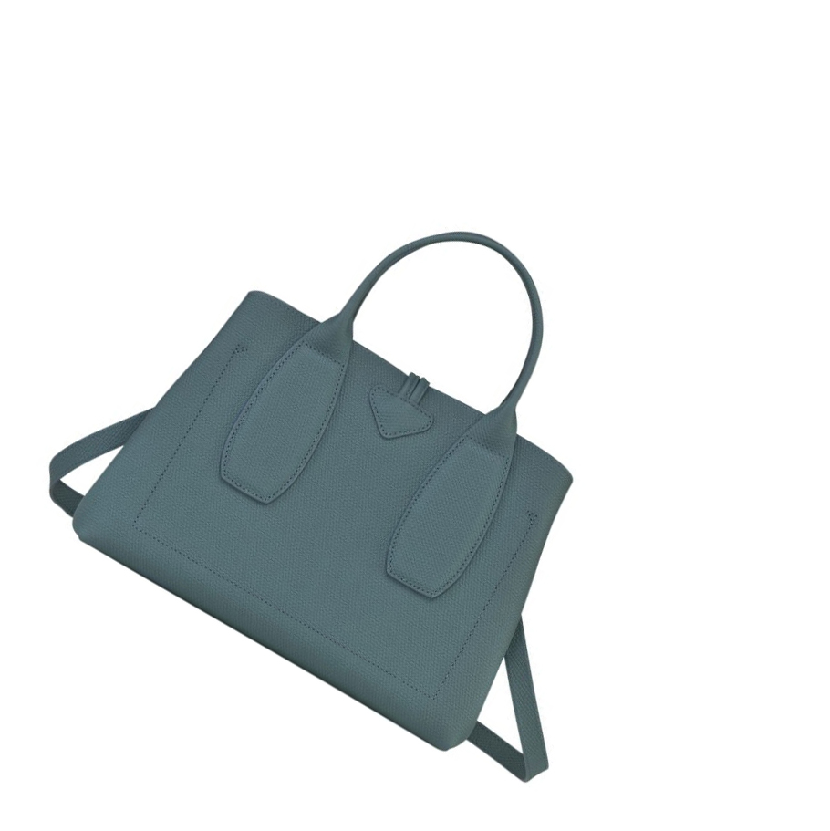 Longchamp Roseau M Handtasche Damen Blau | DE-CAJ9075