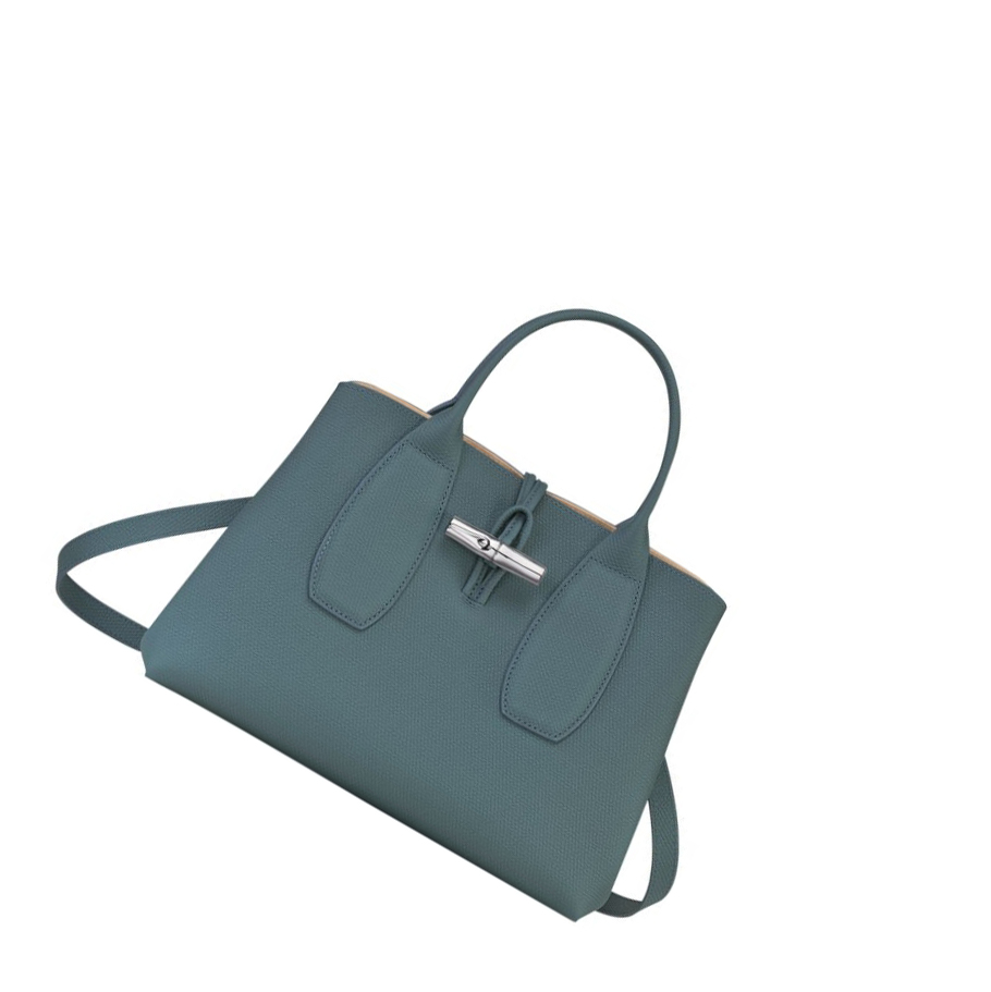 Longchamp Roseau M Handtasche Damen Blau | DE-CAJ9075