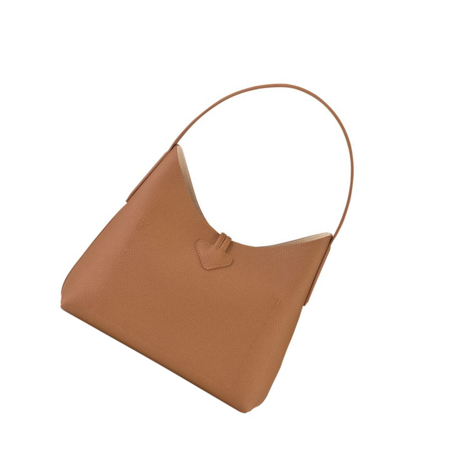 Longchamp Roseau M Schultertaschen Damen Beige | DE-TLB3947