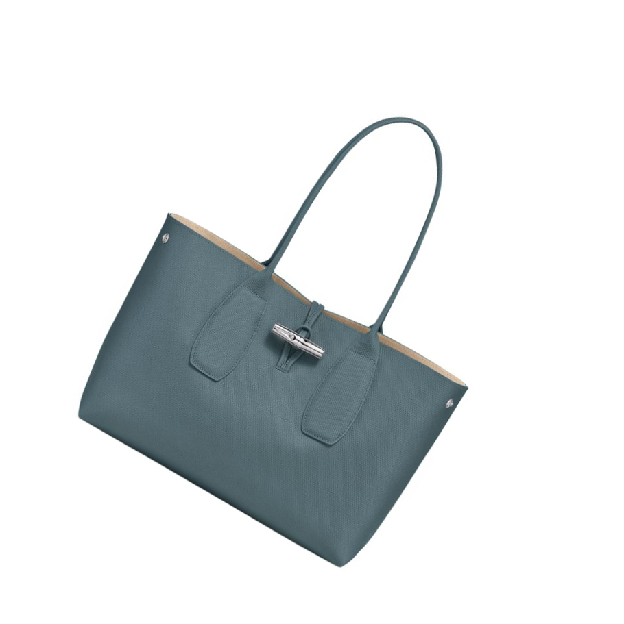 Longchamp Roseau Schultertaschen Damen Blau | DE-AUM9372