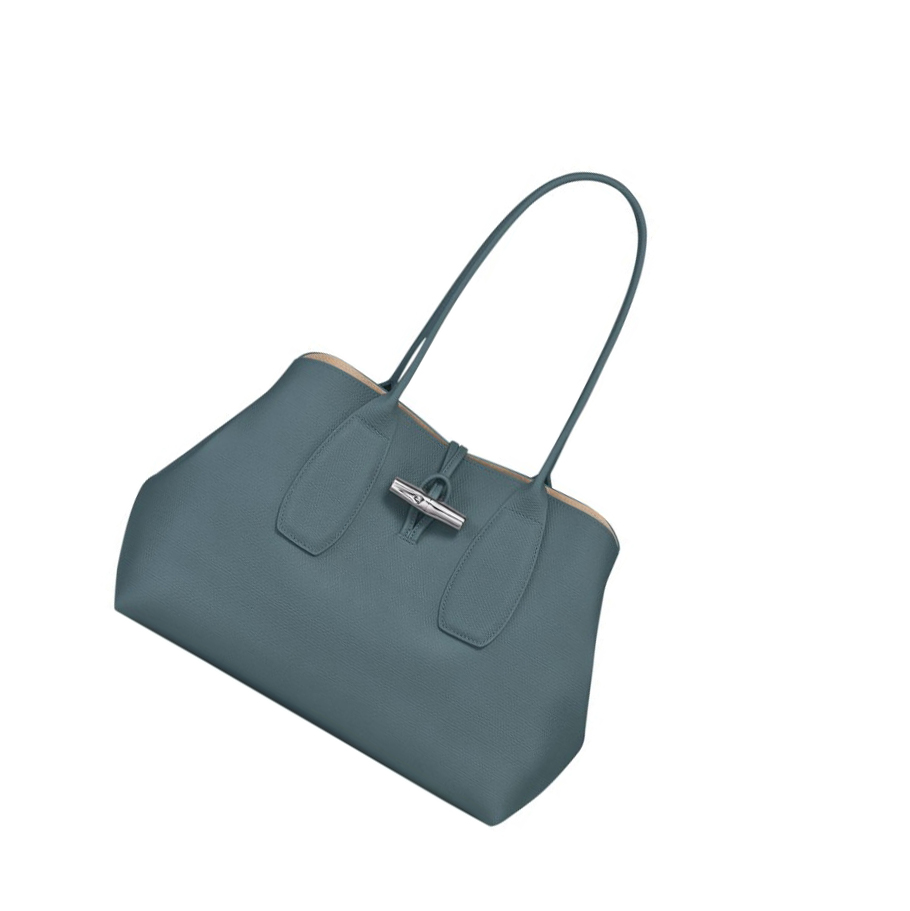 Longchamp Roseau Schultertaschen Damen Blau | DE-AUM9372