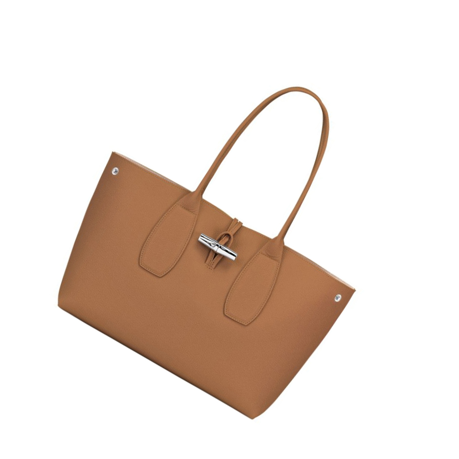 Longchamp Roseau Schultertaschen Damen Beige | DE-UGW8306