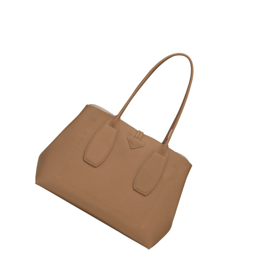 Longchamp Roseau Schultertaschen Damen Beige | DE-UGW8306