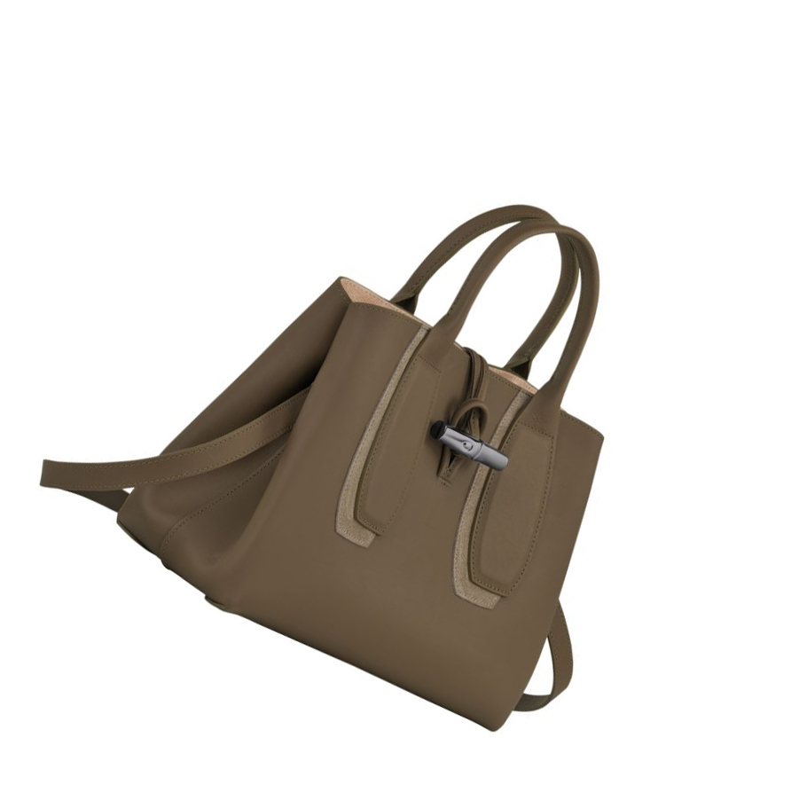 Longchamp Roseau Shadow M Handtasche Damen Braun | DE-MSR5798