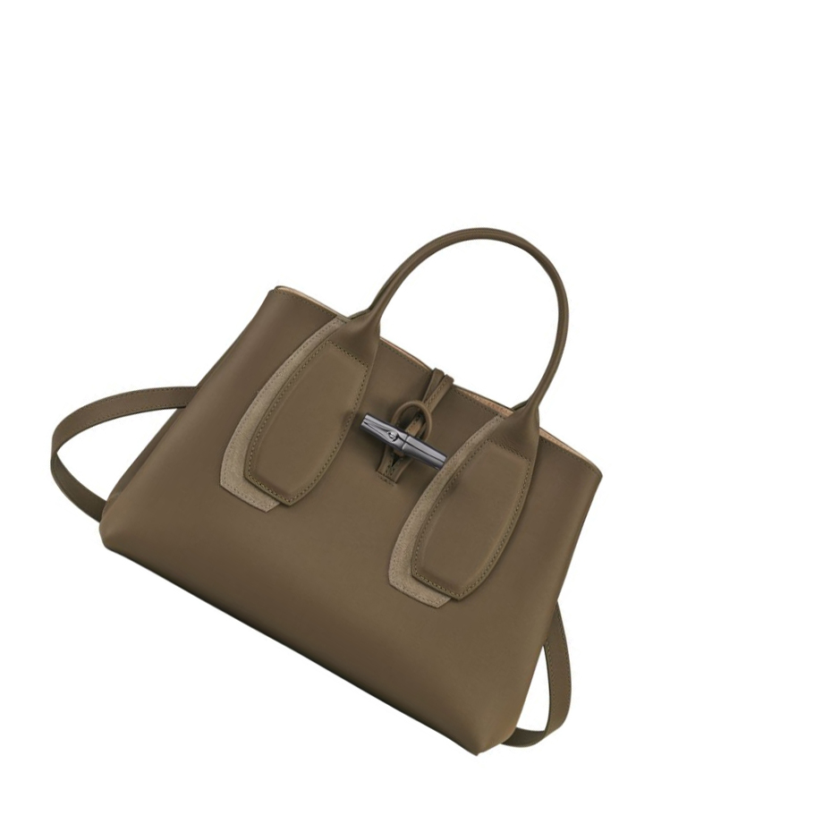 Longchamp Roseau Shadow M Handtasche Damen Braun | DE-MSR5798