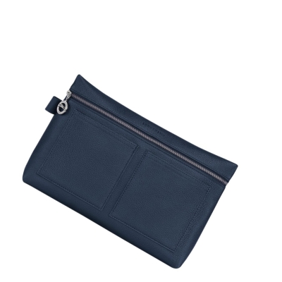 Longchamp Le Foulonné Kulturbeutel Damen Navy | DE-NPC6712