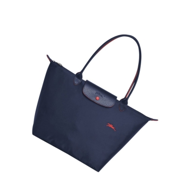 Longchamp Le Pliage Club L Schultertaschen Damen Navy | DE-RNC1826