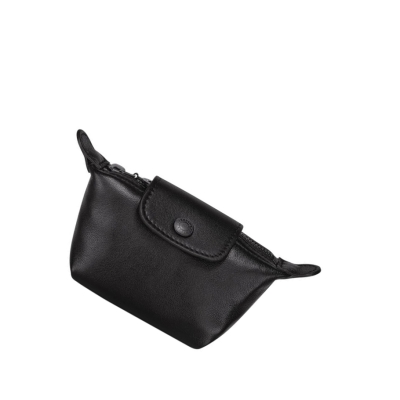 Longchamp Le Pliage Cuir Münzgeldbörsen Damen Schwarz | DE-LBV9816