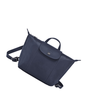 Longchamp Le Pliage Cuir Rucksäcke Damen Navy | DE-EZV1678