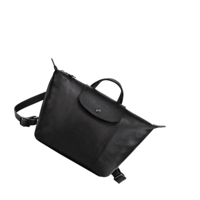 Longchamp Le Pliage Cuir Rucksäcke Damen Schwarz | DE-OQL0253