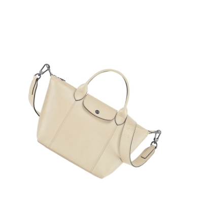 Longchamp Le Pliage Cuir S Handtasche Damen Beige | DE-BZT7583