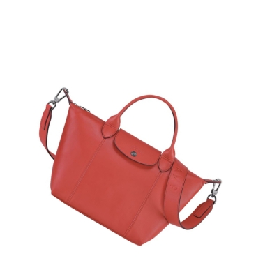 Longchamp Le Pliage Cuir S Handtasche Damen Rot | DE-CLW6439