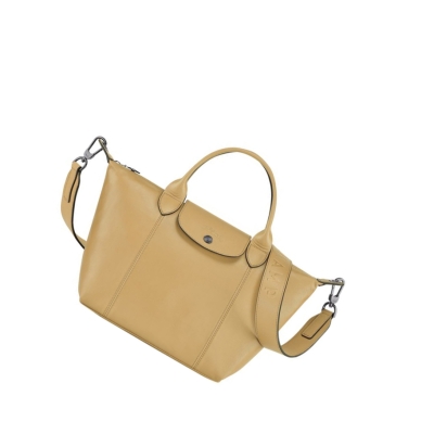 Longchamp Le Pliage Cuir S Handtasche Damen Beige | DE-GSA0618