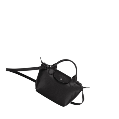 Longchamp Le Pliage Cuir XS Handtasche Damen Schwarz | DE-ABV9275