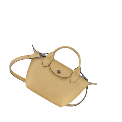 Longchamp Le Pliage Cuir XS Handtasche Damen Beige | DE-MHF1426