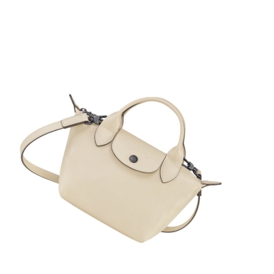 Longchamp Le Pliage Cuir XS Handtasche Damen Beige | DE-OKY5289