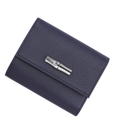 Longchamp Roseau Essential Geldbörse Damen Navy | DE-RZX3847