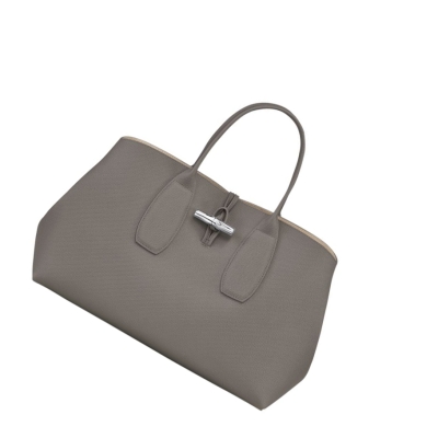 Longchamp Roseau L Handtasche Damen Grau | DE-EJO6035