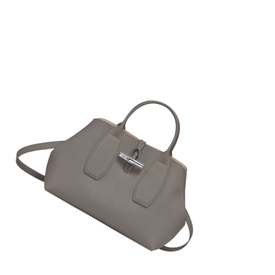 Longchamp Roseau M Handtasche Damen Grau | DE-HUG2084