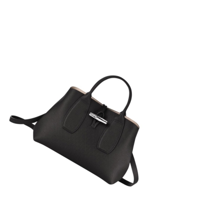 Longchamp Roseau M Handtasche Damen Schwarz | DE-SVP7216