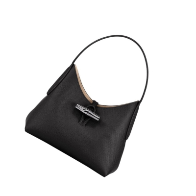 Longchamp Roseau XS Schultertaschen Damen Schwarz | DE-GBI7843